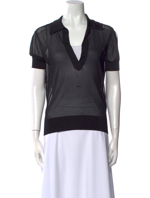 Khaite V-Neck Short Sleeve Polo