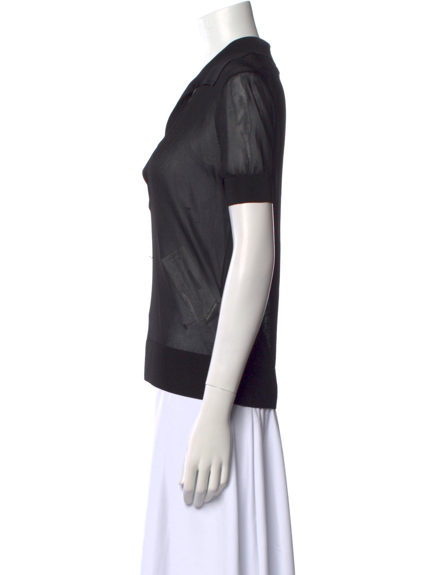 Khaite V-Neck Short Sleeve Polo