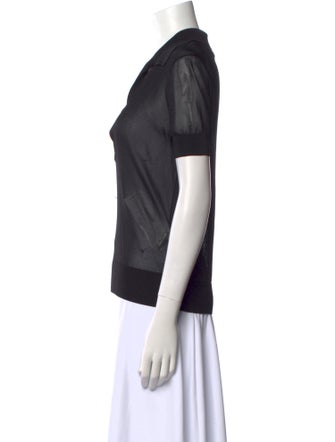 Khaite V-Neck Short Sleeve Polo