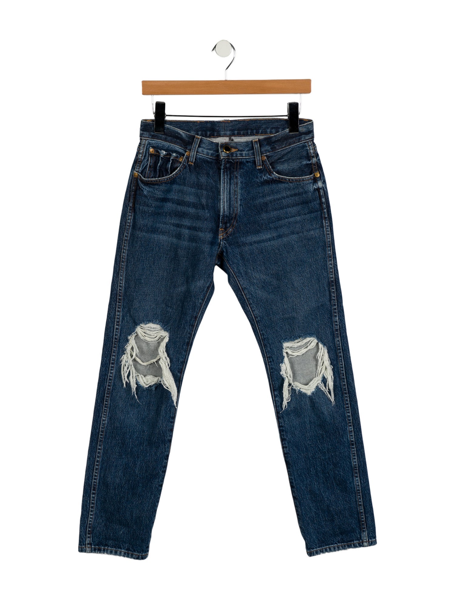 Khaite Mid-Rise Straight Leg Jeans