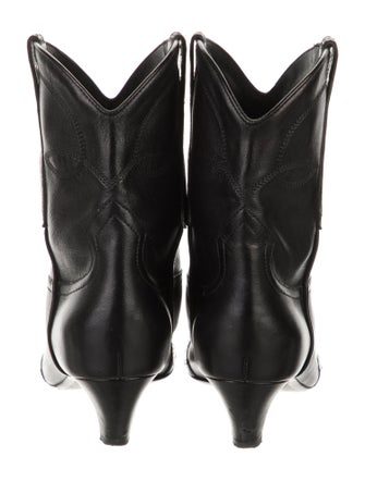 Khaite Leather Crystal Embellishments Western Boots