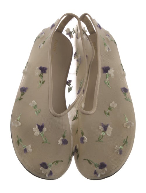 Khaite Mesh Floral Print Ballet Flats
