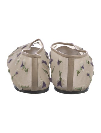 Khaite Mesh Floral Print Ballet Flats