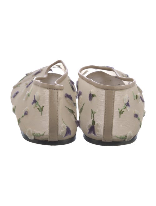 Khaite Mesh Floral Print Ballet Flats