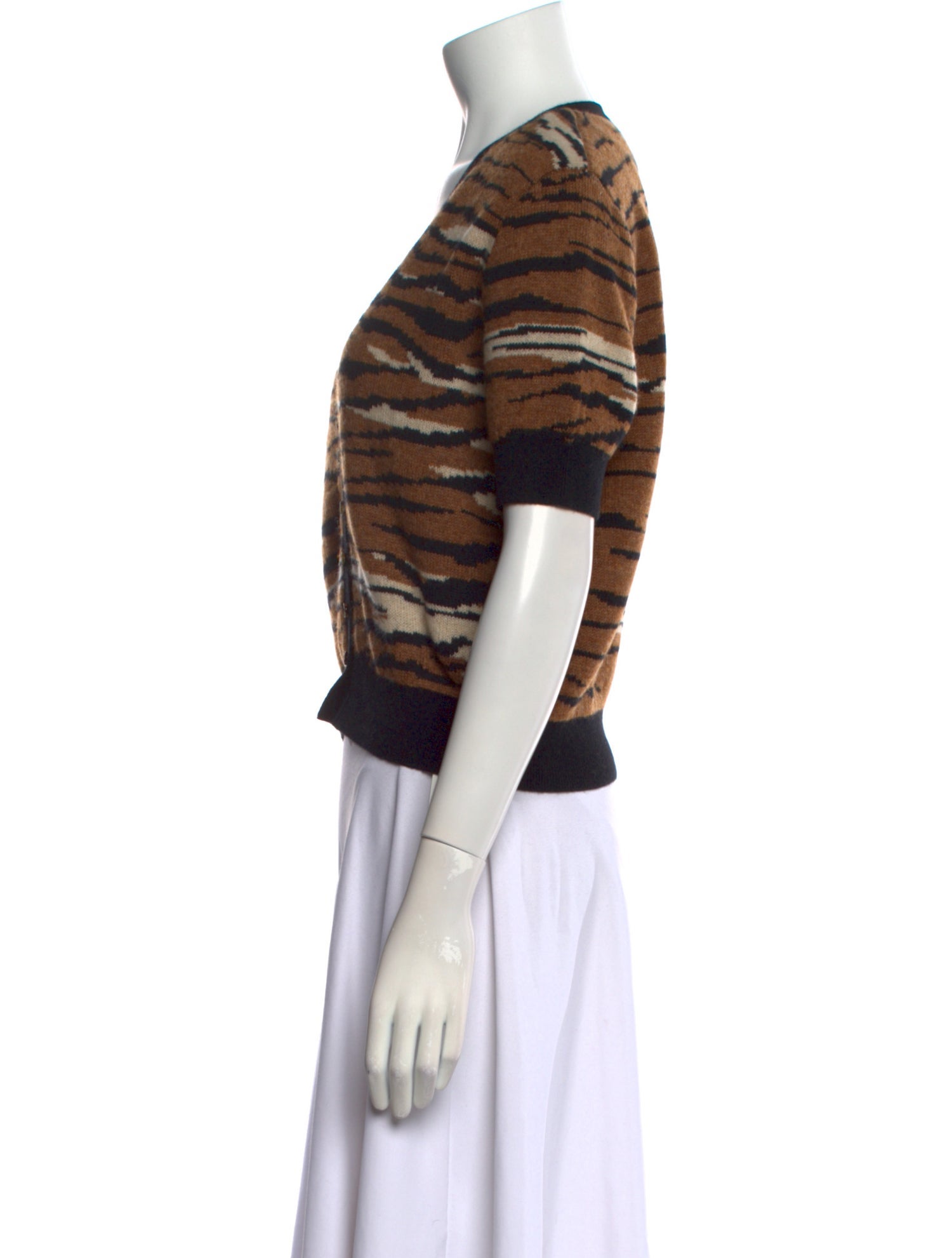 Khaite Cashmere Animal Print Crop Top