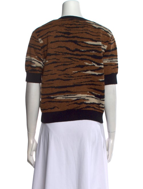 Khaite Cashmere Animal Print Crop Top