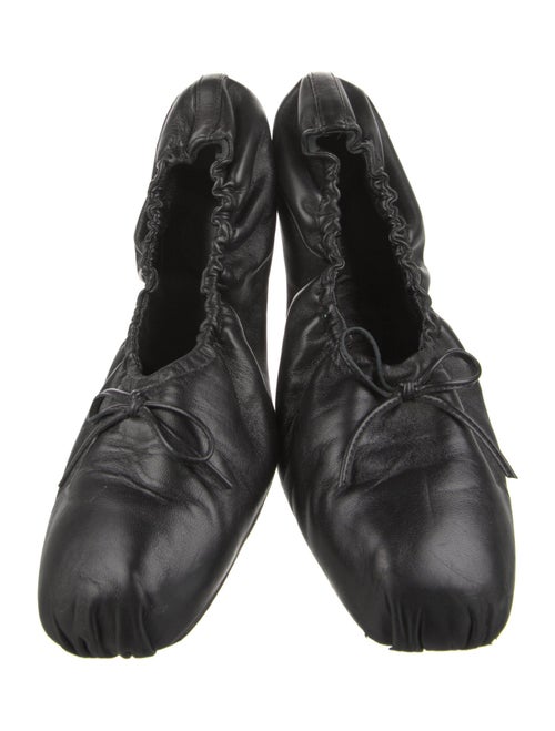 Khaite Leather Bow Accents Ballet Flats