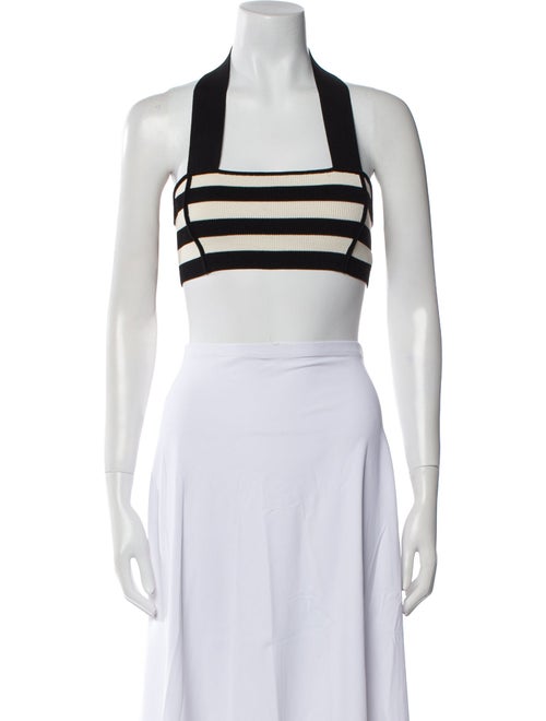 Khaite Striped Square Neckline Crop Top
