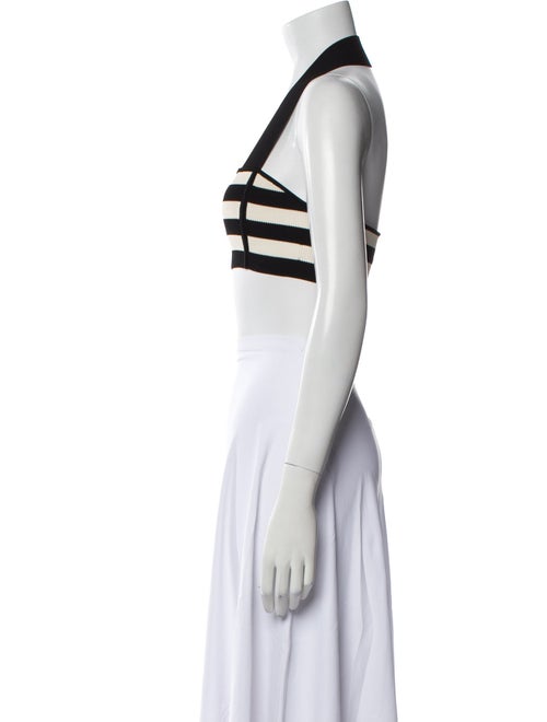 Khaite Striped Square Neckline Crop Top