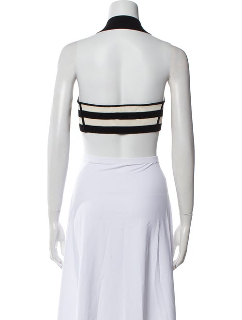 Khaite Striped Square Neckline Crop Top