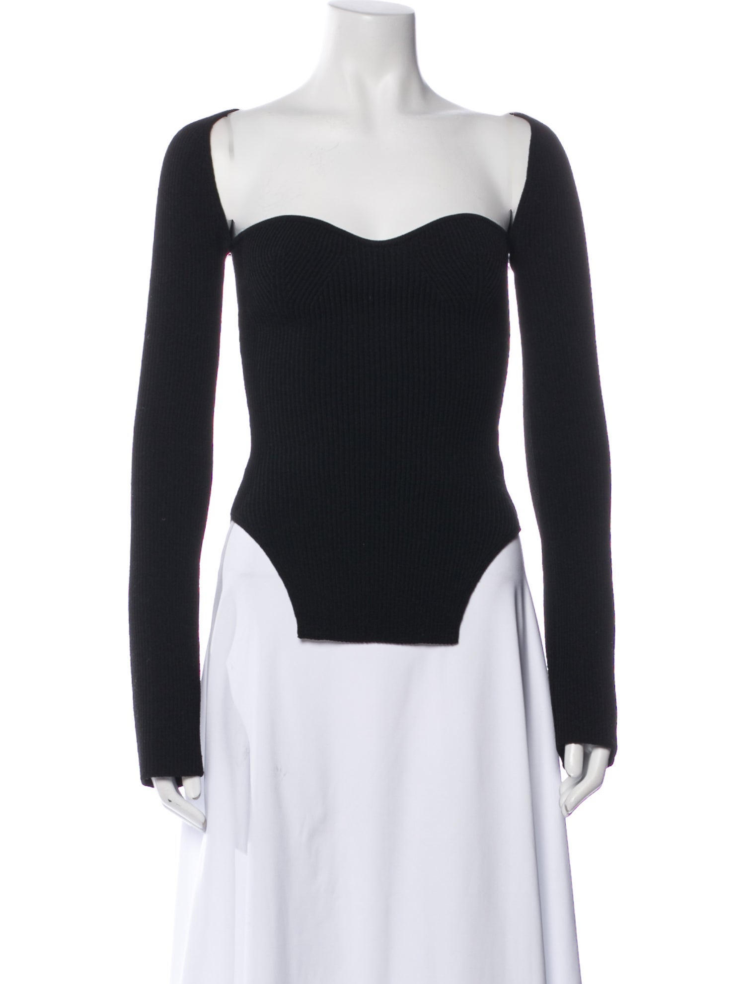 Khaite Square Neckline Long Sleeve Bodysuit