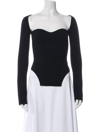 Khaite Square Neckline Long Sleeve Bodysuit