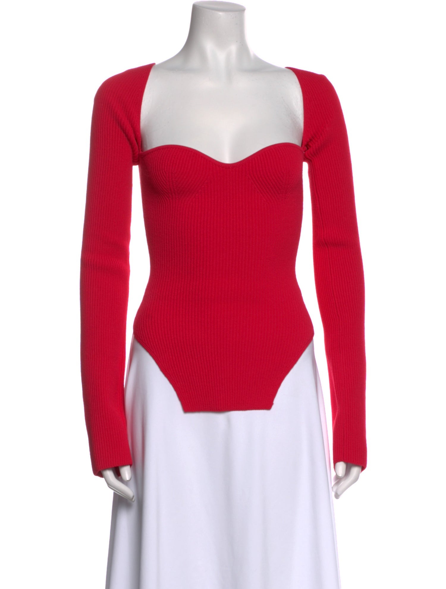 Khaite Square Neckline Long Sleeve Bodysuit