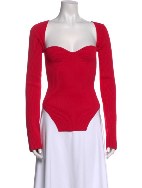 Khaite Square Neckline Long Sleeve Bodysuit