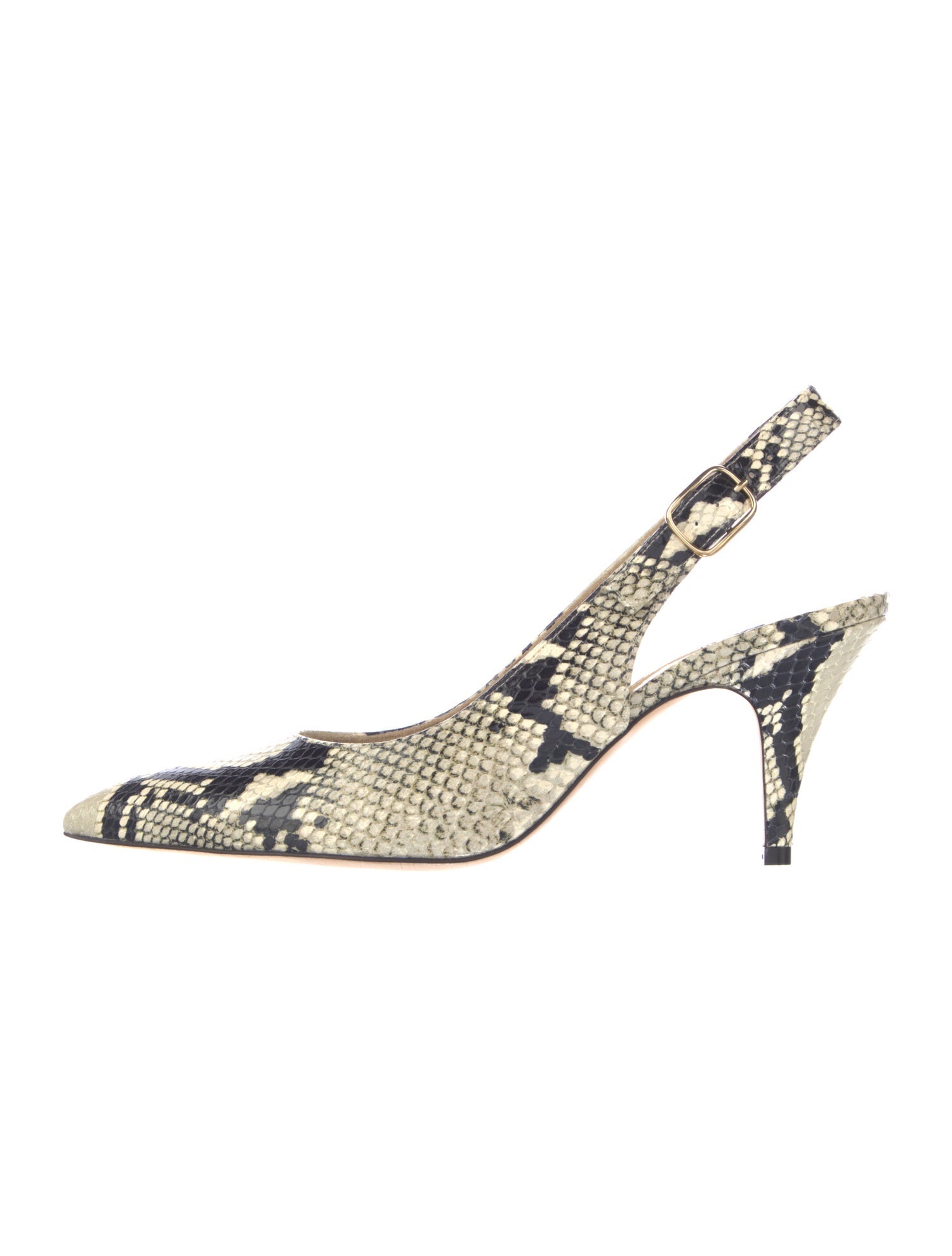 Khaite Embossed Leather Animal Print Slingback Pumps