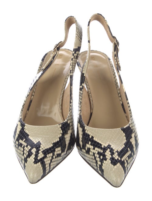 Khaite Embossed Leather Animal Print Slingback Pumps