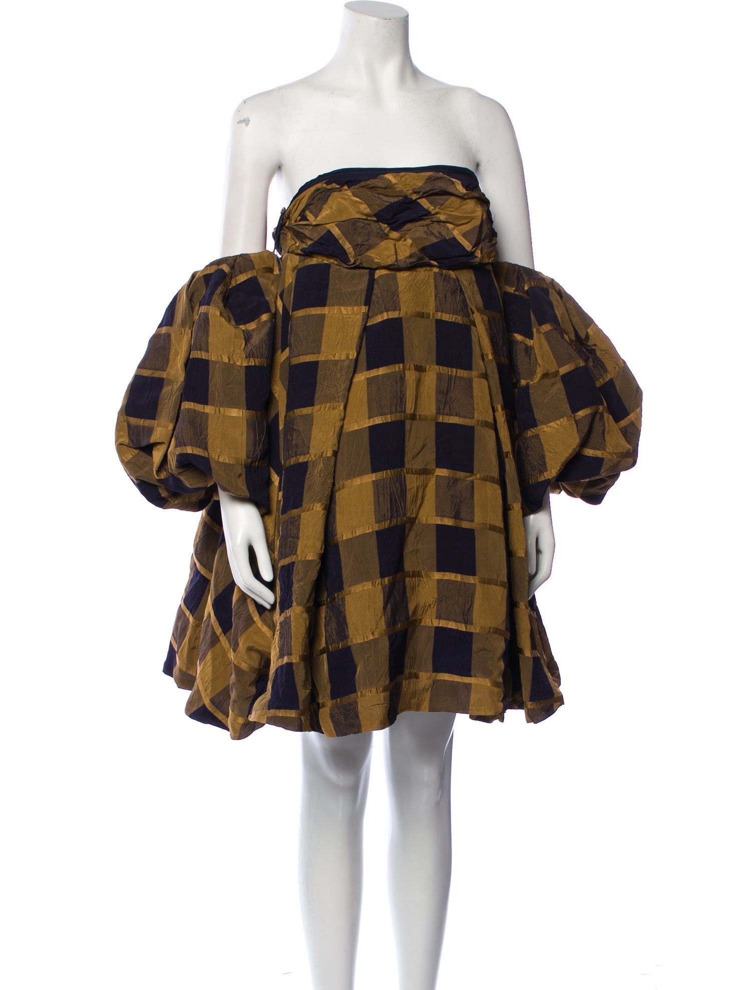 Khaite Plaid Print Mini Dress w/ Tags - Brown Dresses, Clothing -  KHAIT86230 | The RealReal