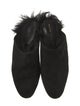 Khaite Suede Faux Fur Trim Mules