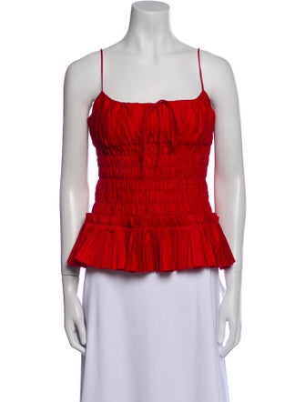 Khaite Square Neckline Sleeveless Crop Top