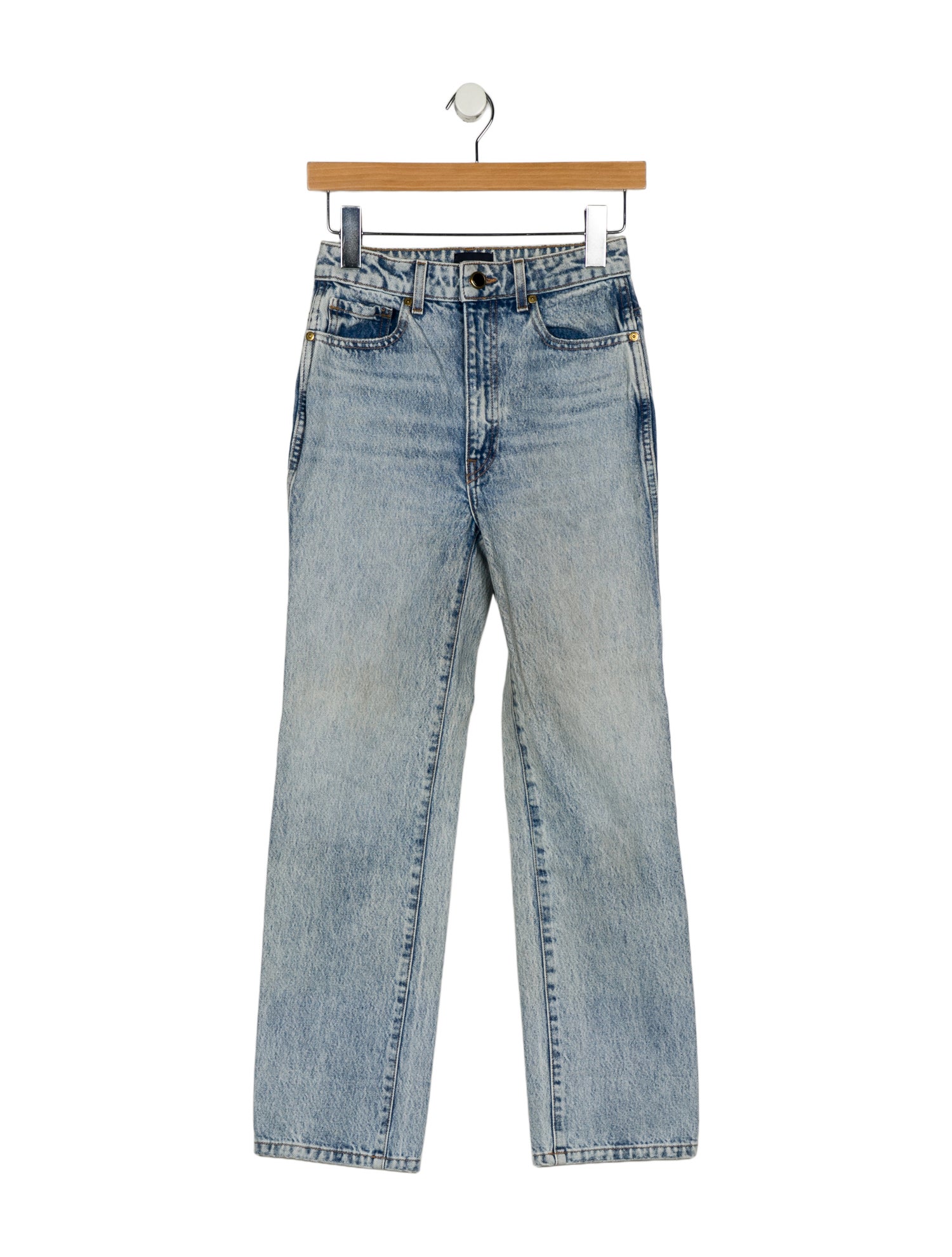 Khaite Mid-Rise Straight Leg Jeans