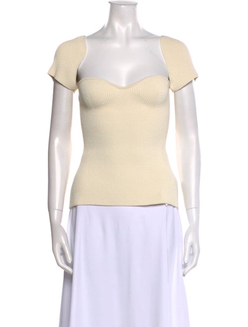 Khaite Square Neckline Short Sleeve Top