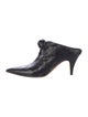 Khaite Patent Leather Pleated Accents Mules