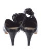 Khaite Patent Leather Pleated Accents Mules