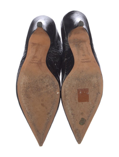 Khaite Patent Leather Pleated Accents Mules