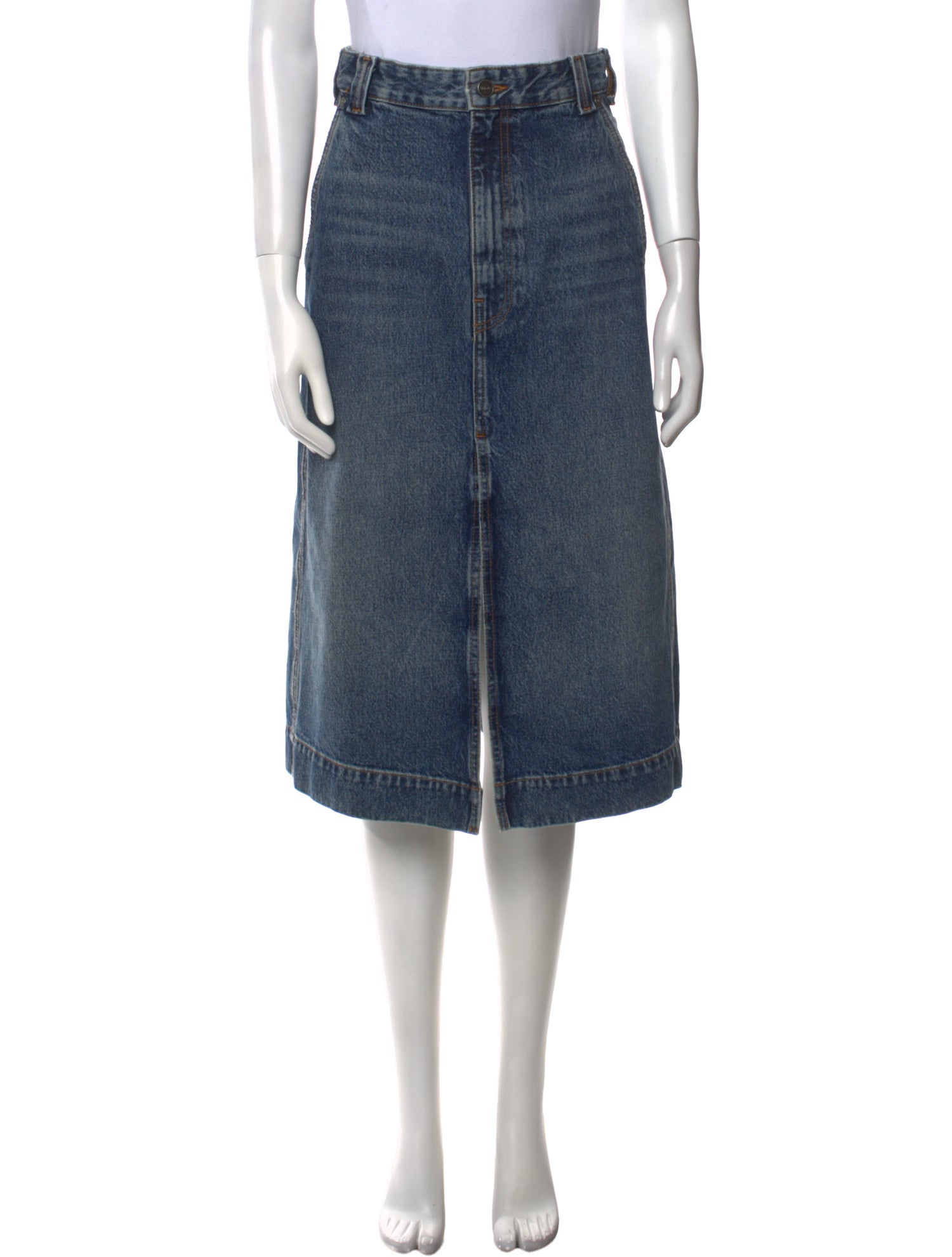 Khaite Embroidered Accent Midi Length Skirt