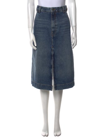 Khaite Embroidered Accent Midi Length Skirt