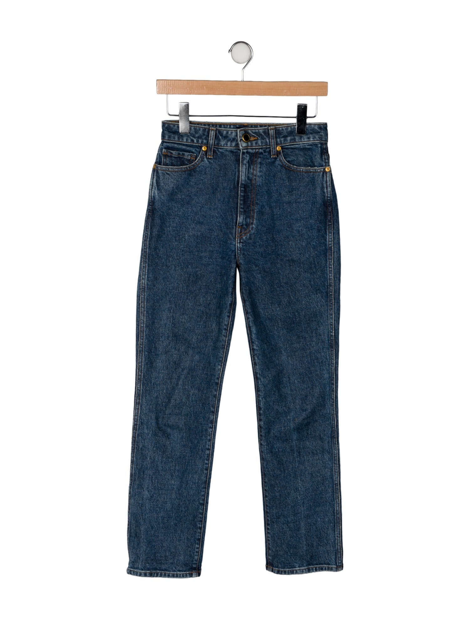 Khaite Mid-Rise Straight Leg Jeans