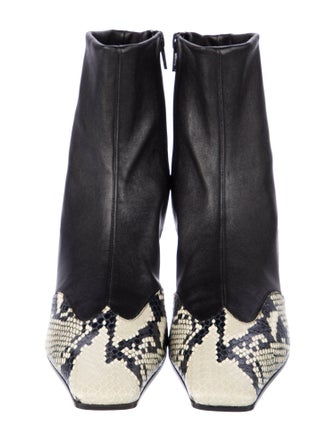 Khaite Leather Animal Print Sock Boots