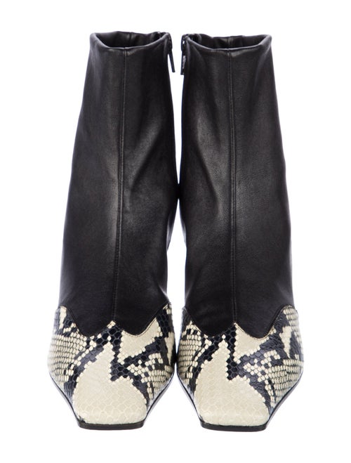 Khaite Leather Animal Print Sock Boots
