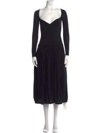 Khaite V-Neck Midi Length Dress