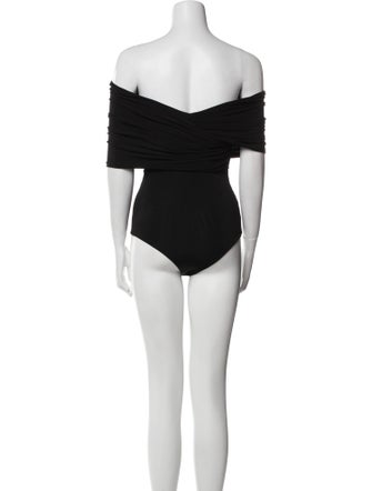 Khaite Off-The-Shoulder Short Sleeve Bodysuit