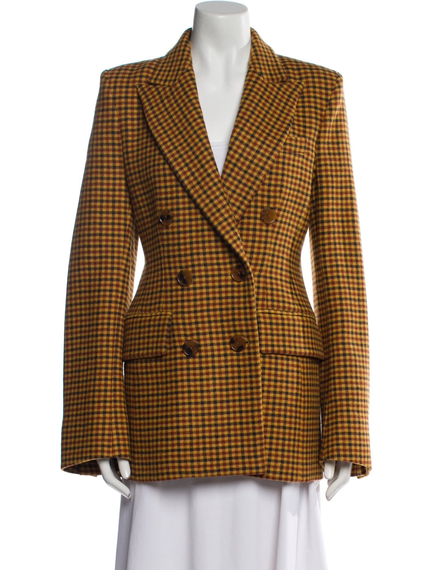 Khaite Virgin Wool Plaid Print Blazer