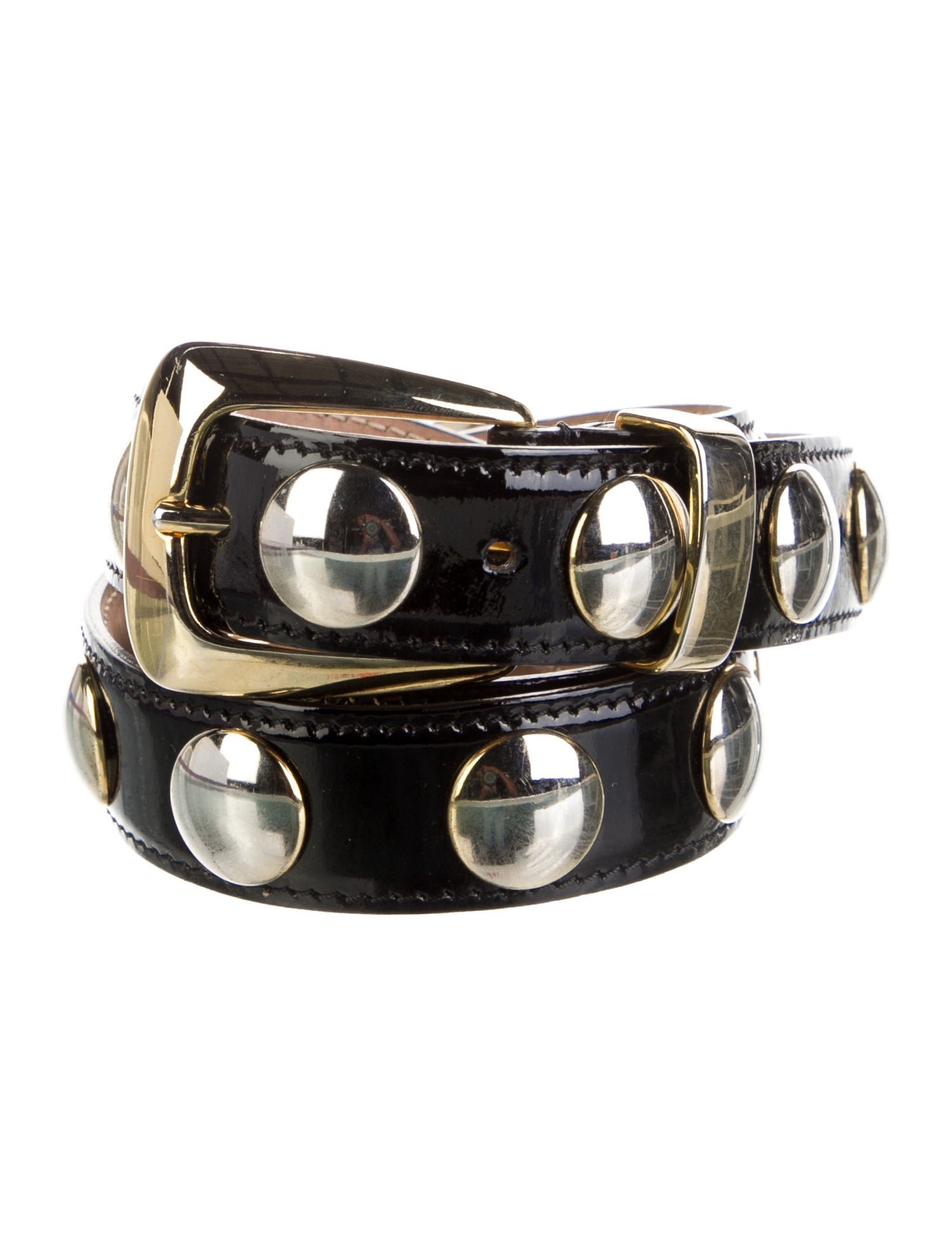 Khaite Patent Leather Studded Accents Belt