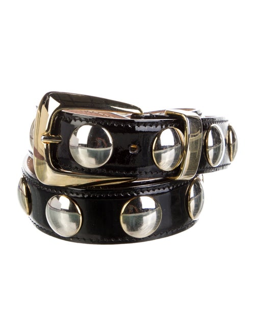 Khaite Patent Leather Studded Accents Belt