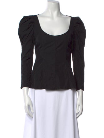 Khaite Scoop Neck Three-Quarter Sleeve Top