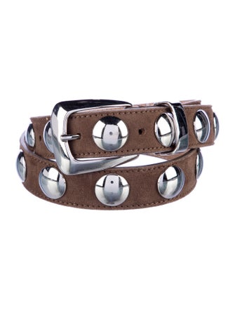 Khaite Leather Studded Accents Belt