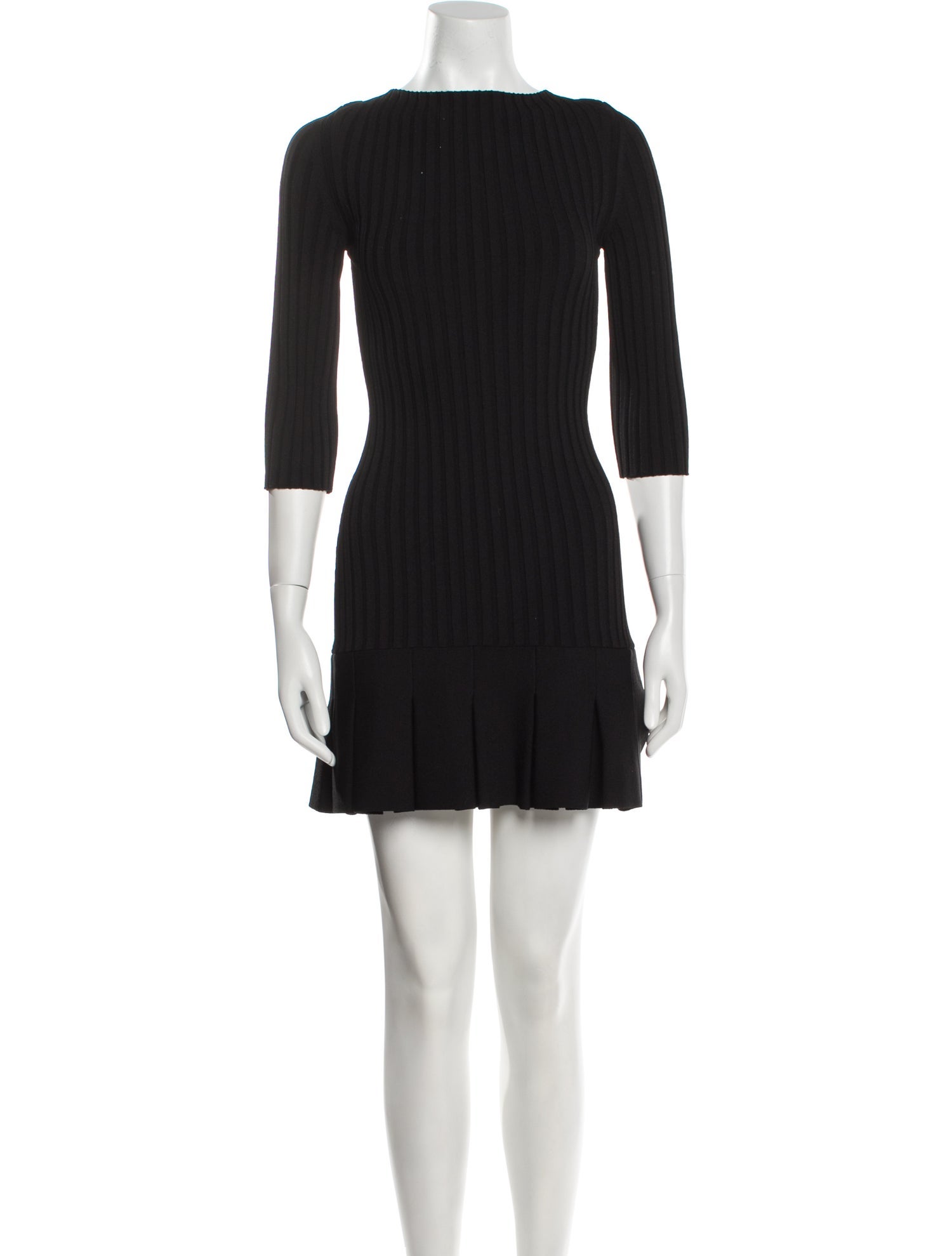 Khaite Bateau Neckline Mini Dress