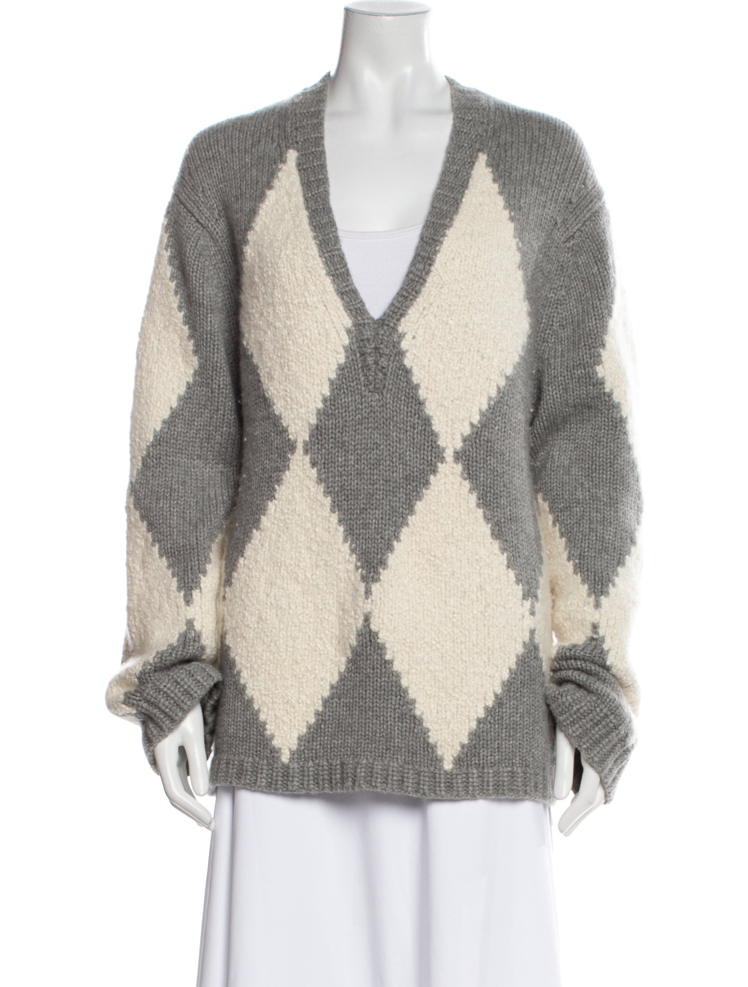 Khaite Cashmere Plaid Print Sweater