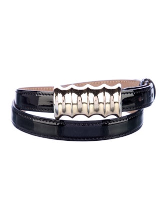 Khaite Skinny Patent Leather Belt