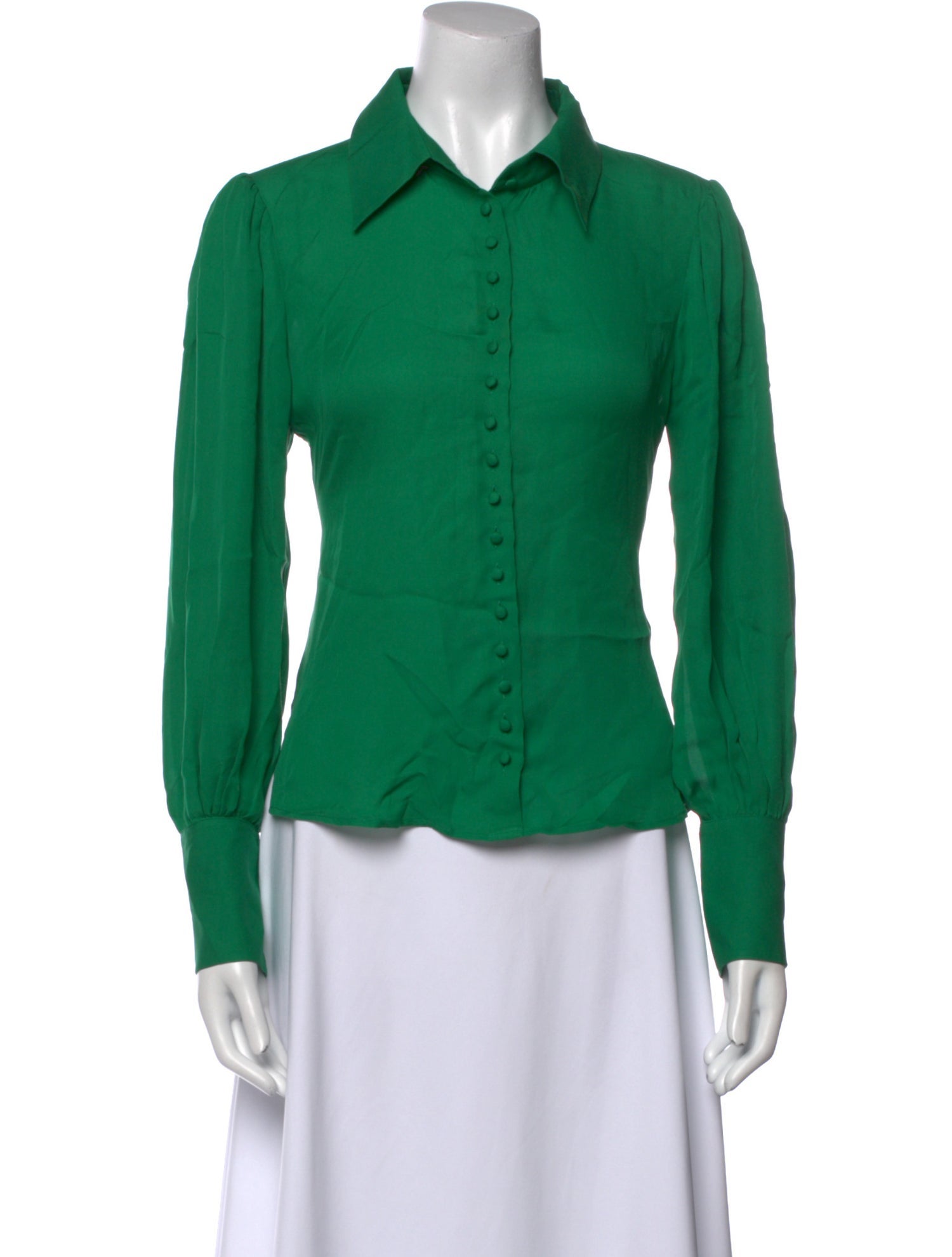 Khaite Silk Long Sleeve Button-Up Top