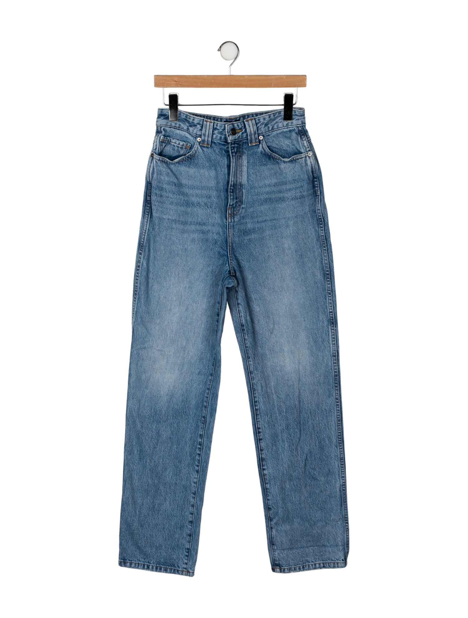Khaite High-Rise Straight Leg Jeans