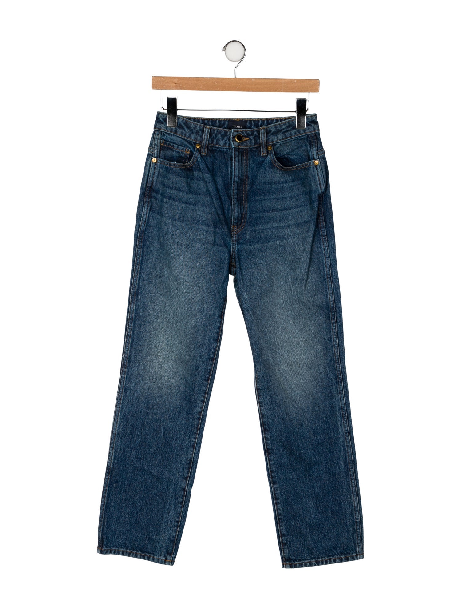 Khaite High-Rise Straight Leg Jeans