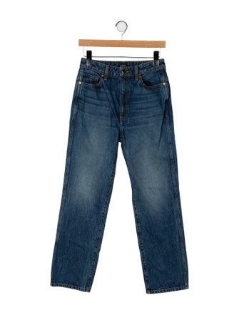 Khaite High-Rise Straight Leg Jeans