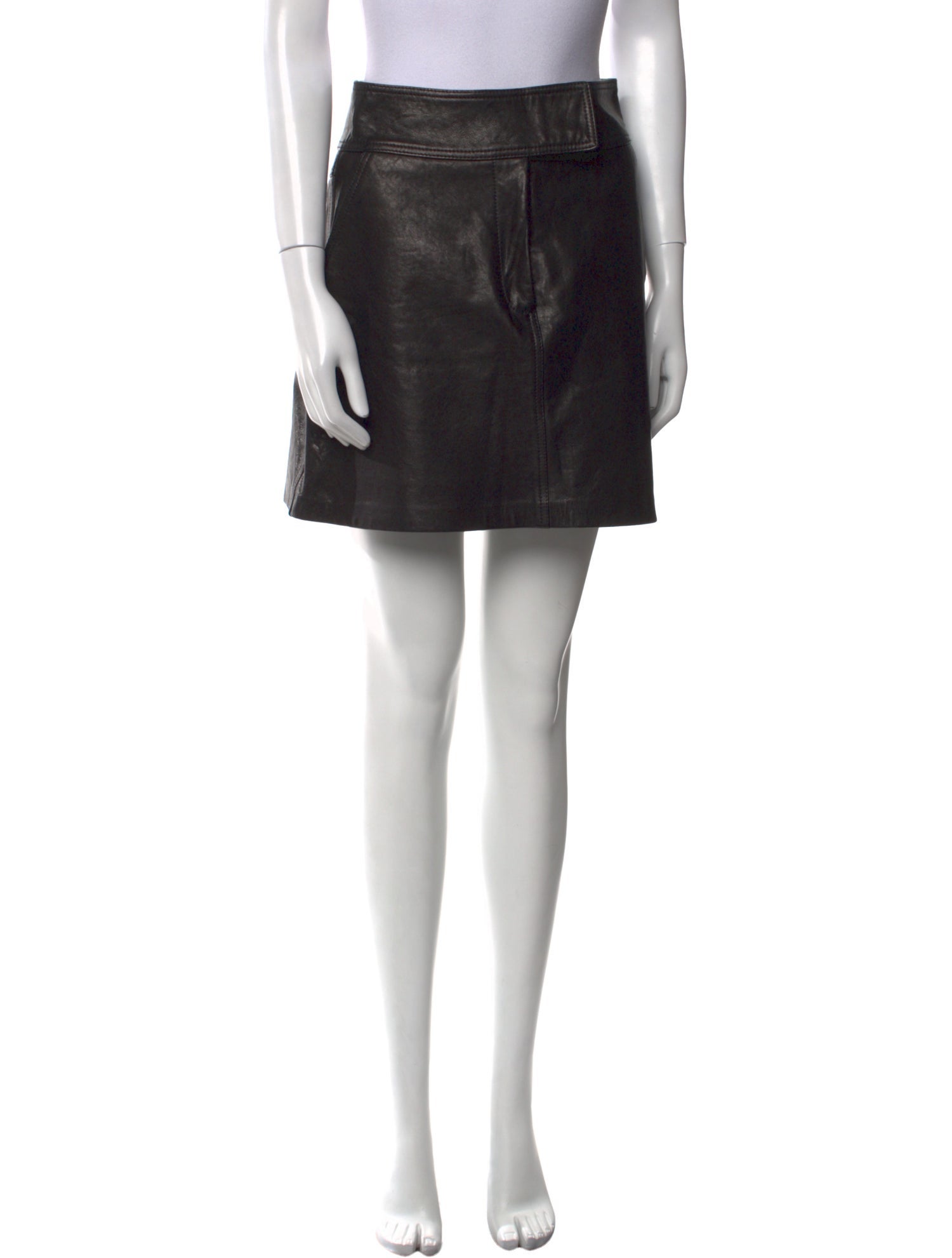 Khaite Leather Mini Skirt