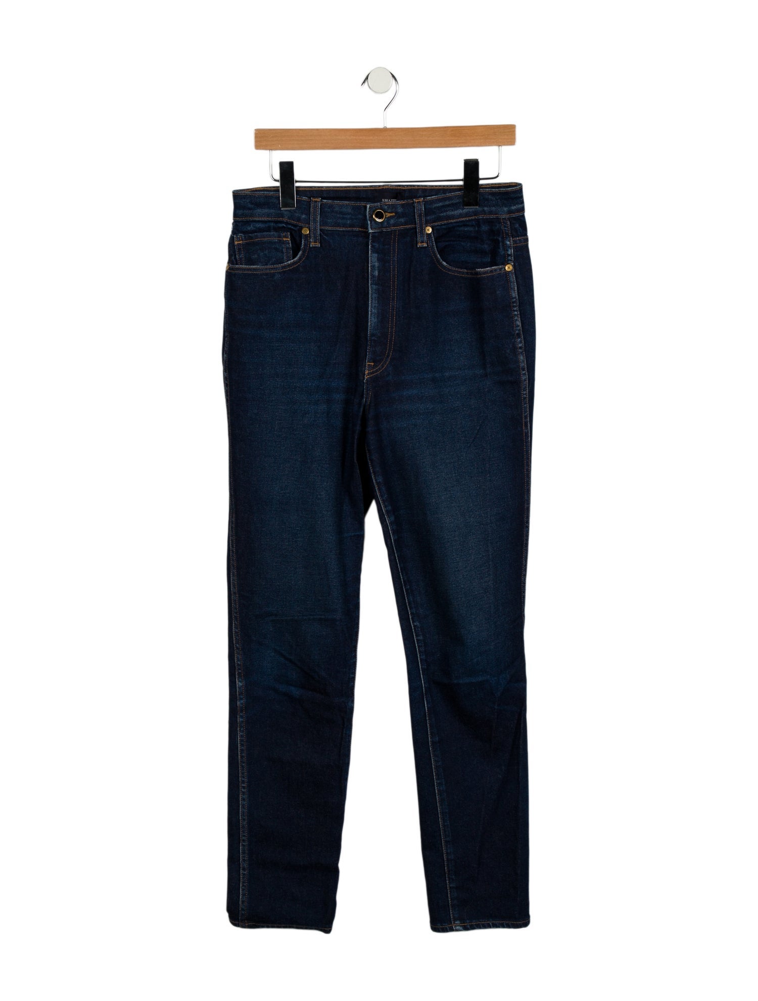 Khaite High-Rise Straight Leg Jeans