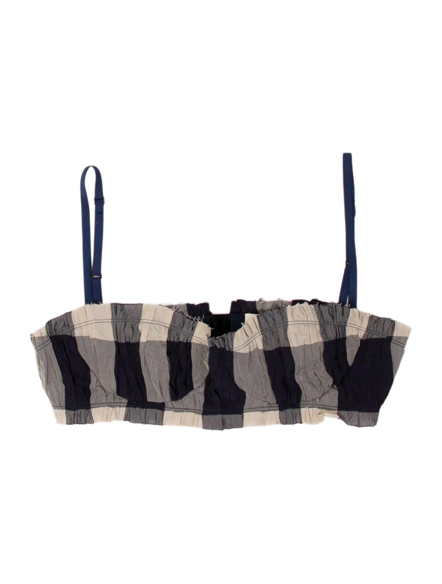 Khaite Striped Strapless Crop Top